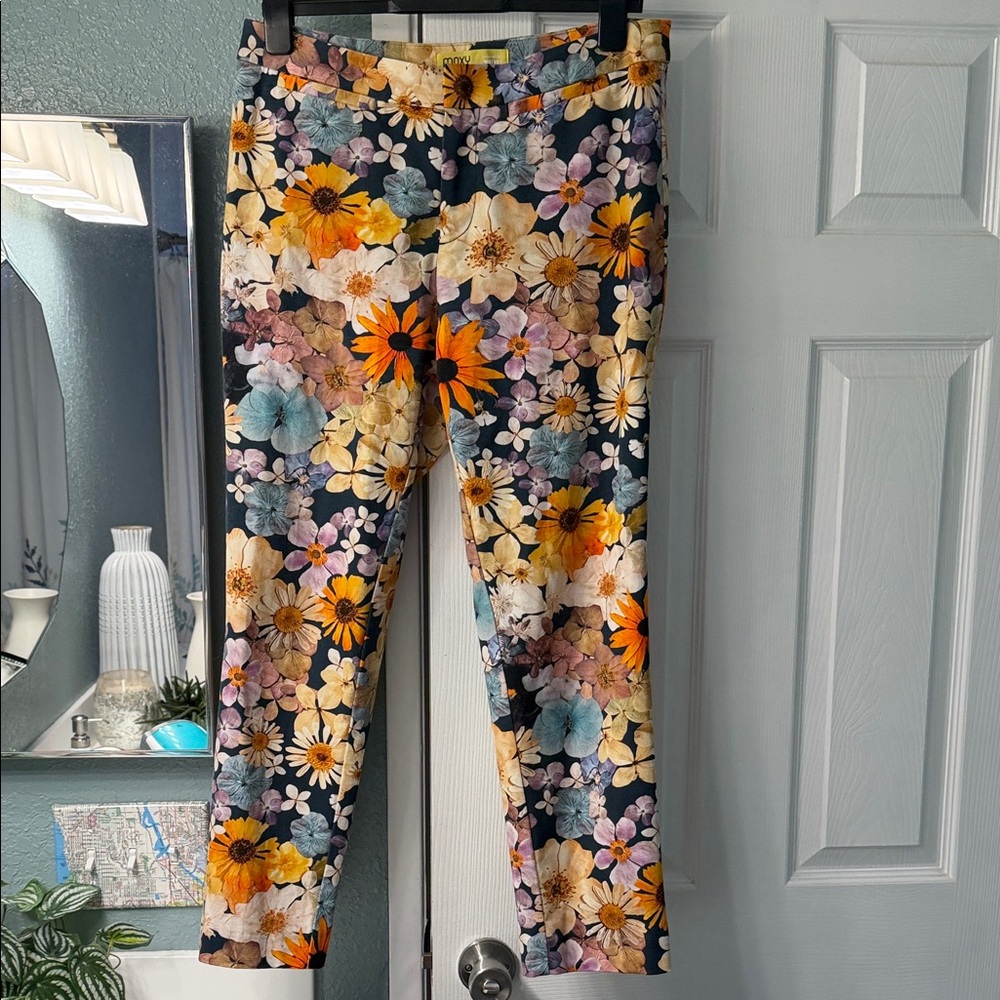 Maeve Floral Ankle Pants - Multicolor
